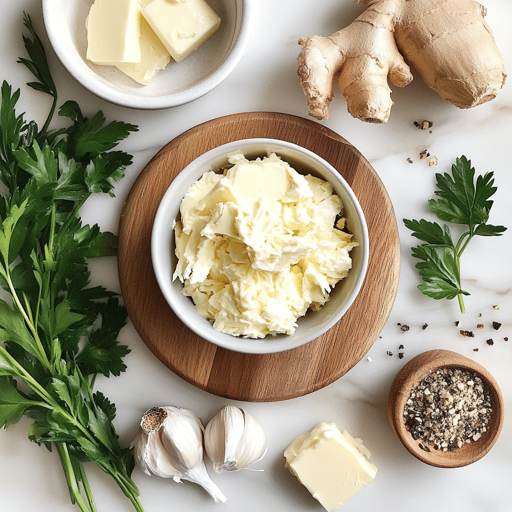  Ingredients for Butter Board Dip Mug Style in a flat lay