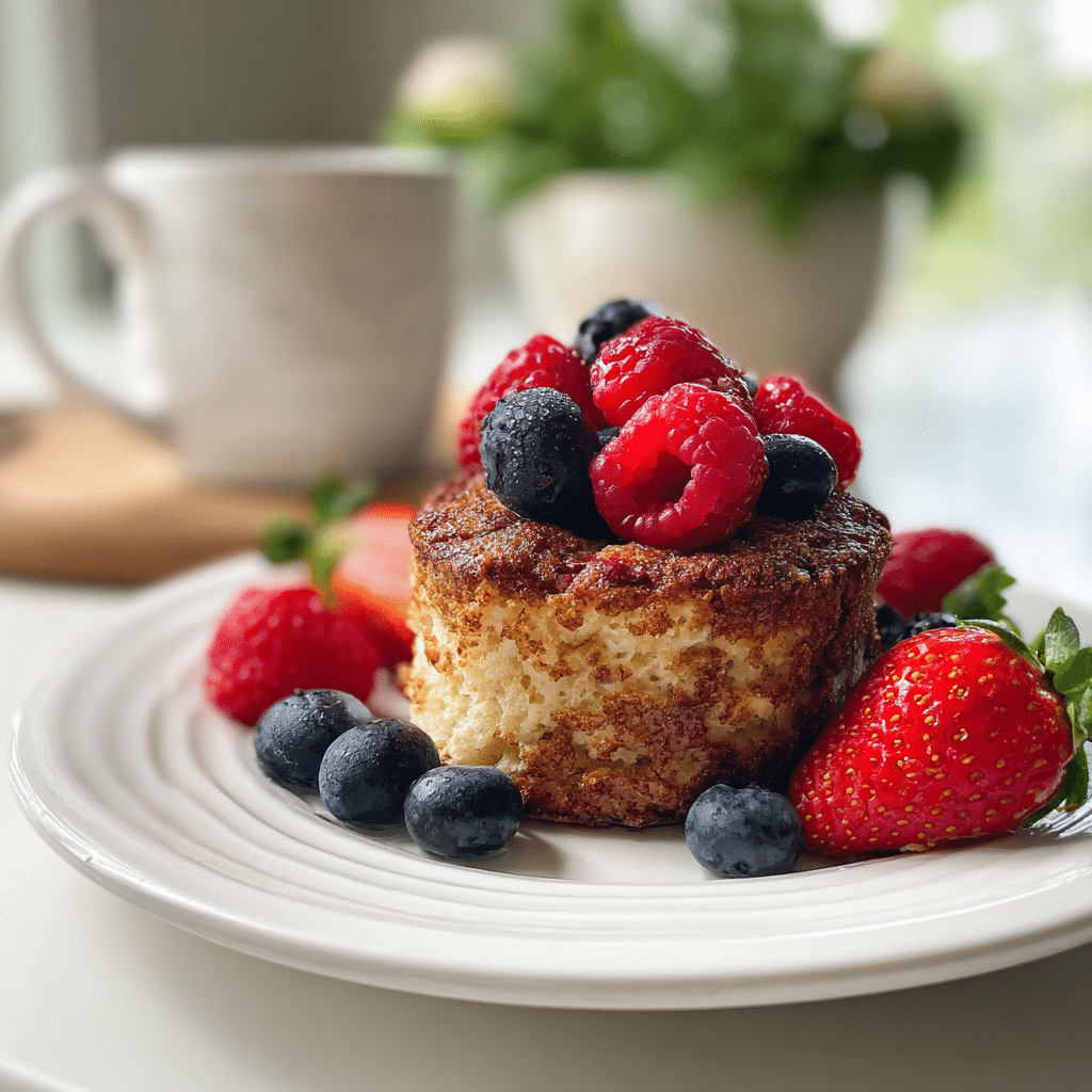 Step-by-step making of Greek Yogurt Berry Mug Cake