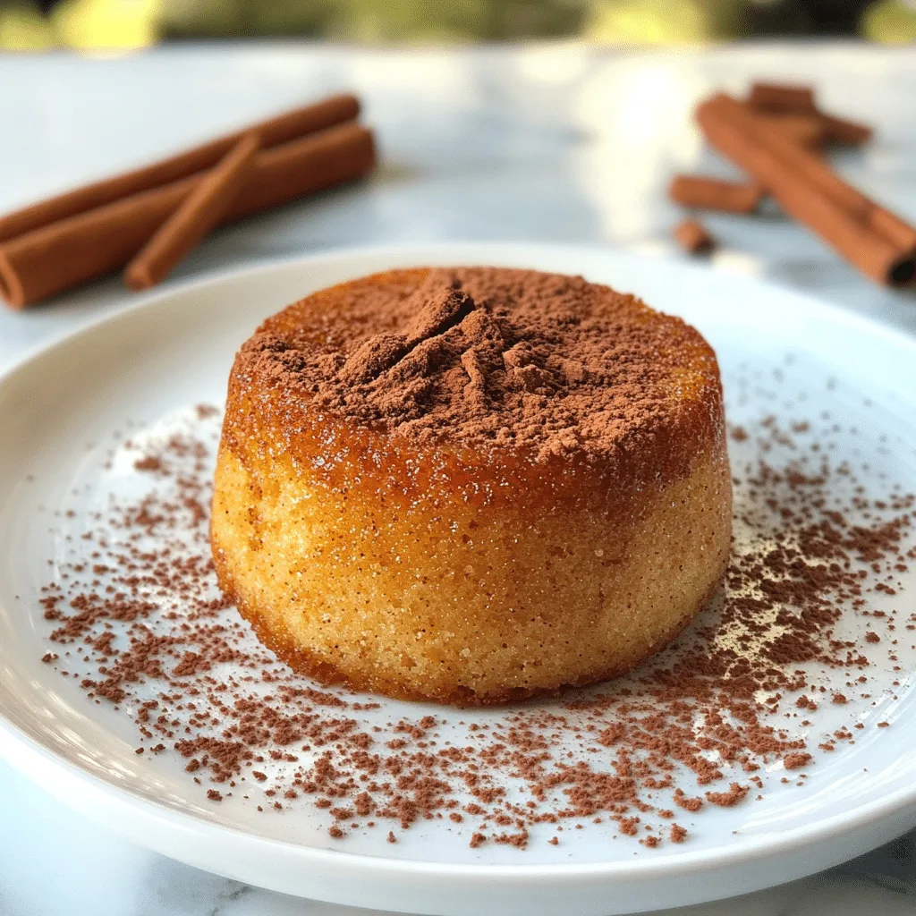 keto cinnamon mug cake fresh in rustic mug