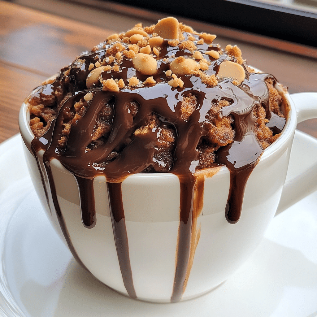 Assorted microwave chocolate pudding mug cakes with custom toppings