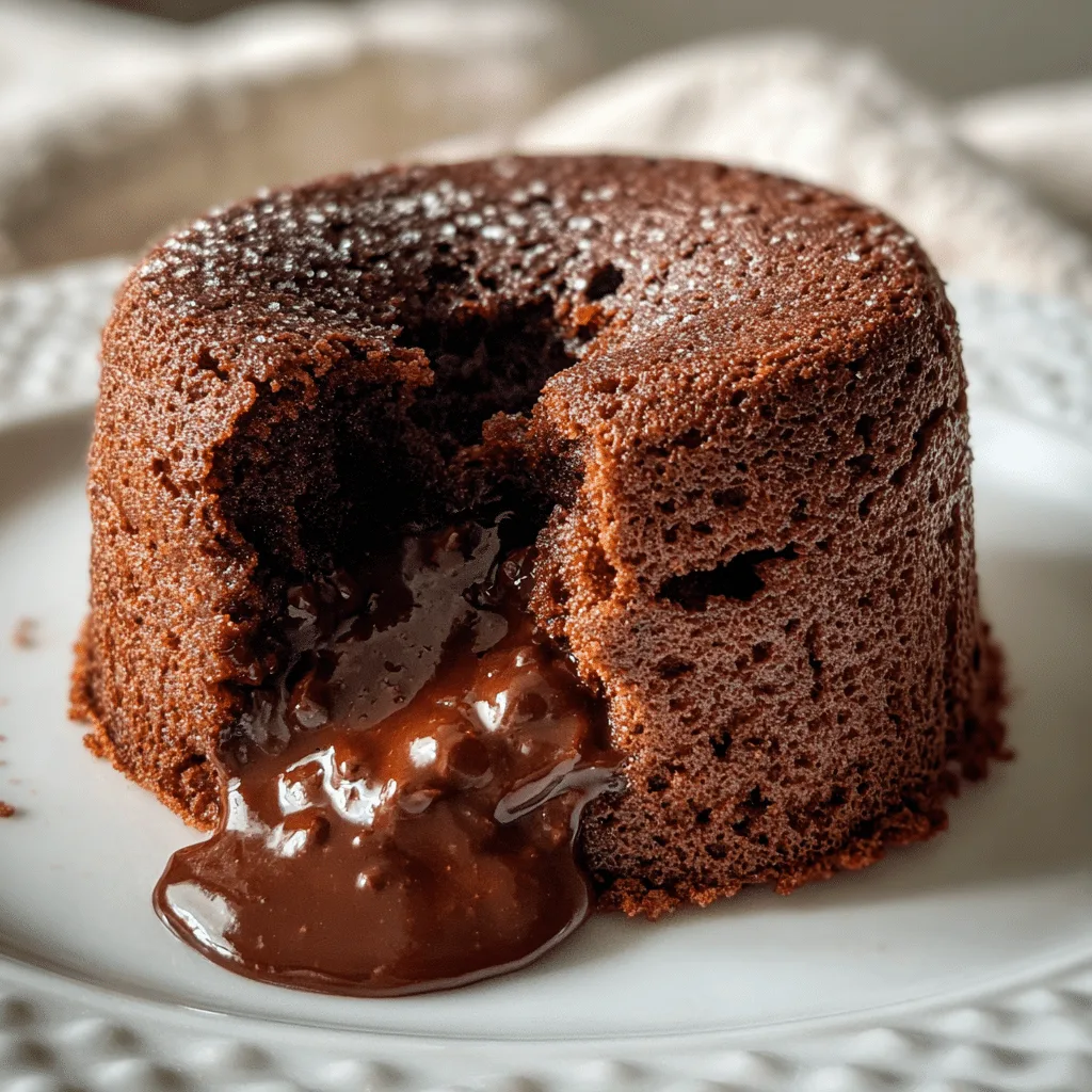 Cottage cheese chocolate mug cake in rustic mug on table
