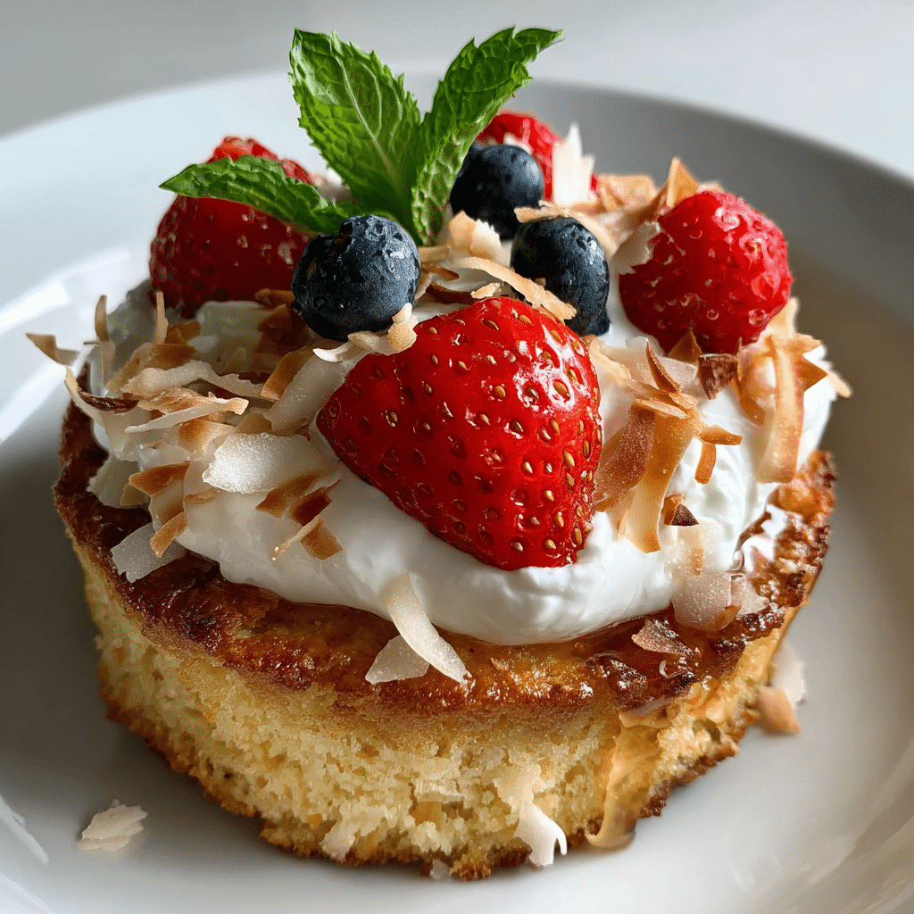 Keto Coconut Flour Mug Cake baking in microwave