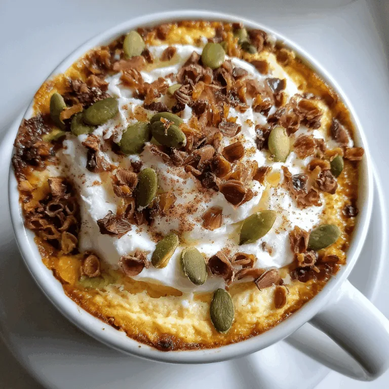 Mug of pumpkin cheesecake beside printed recipe