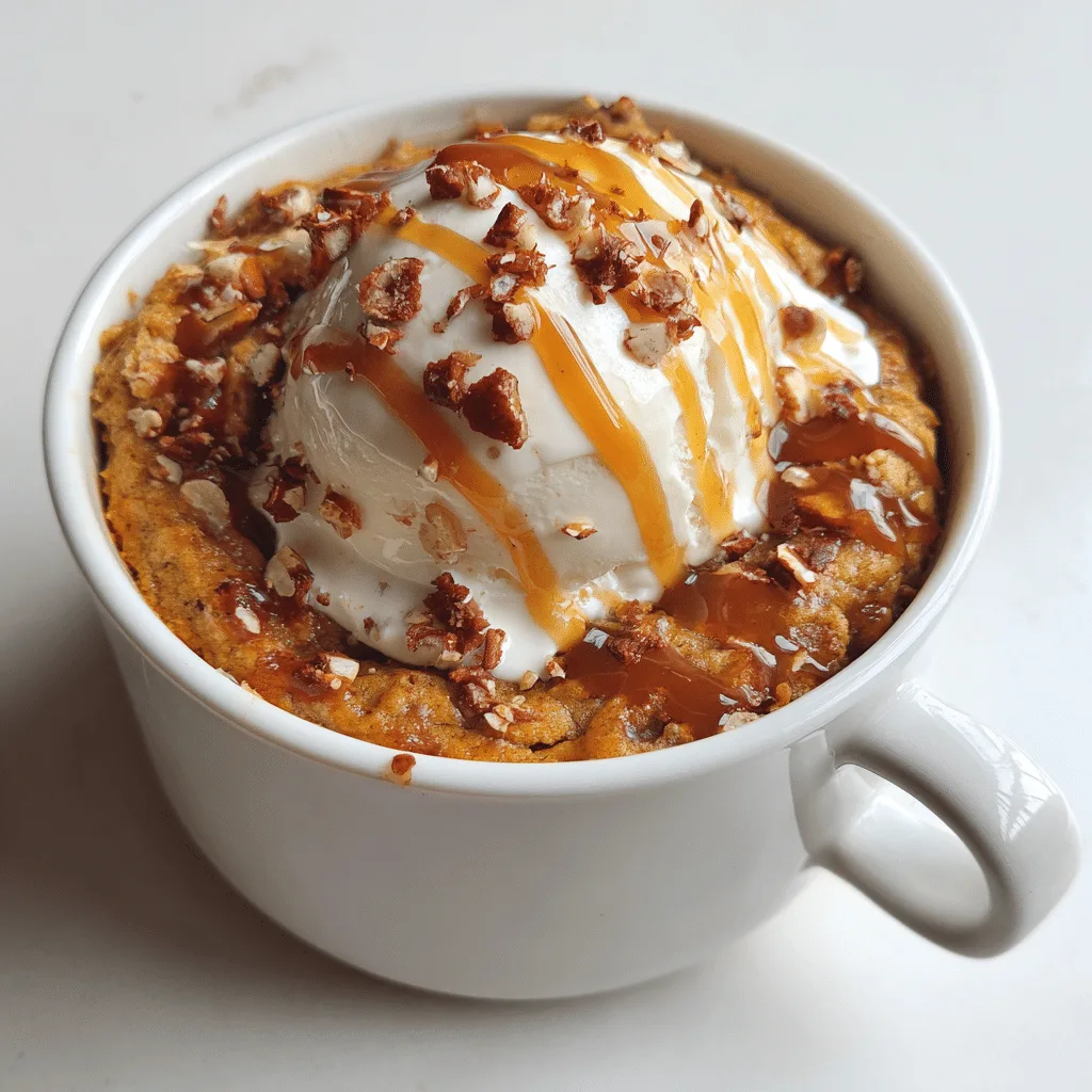 Pumpkin Oatmeal Cookie in a Mug with Whipped Cream