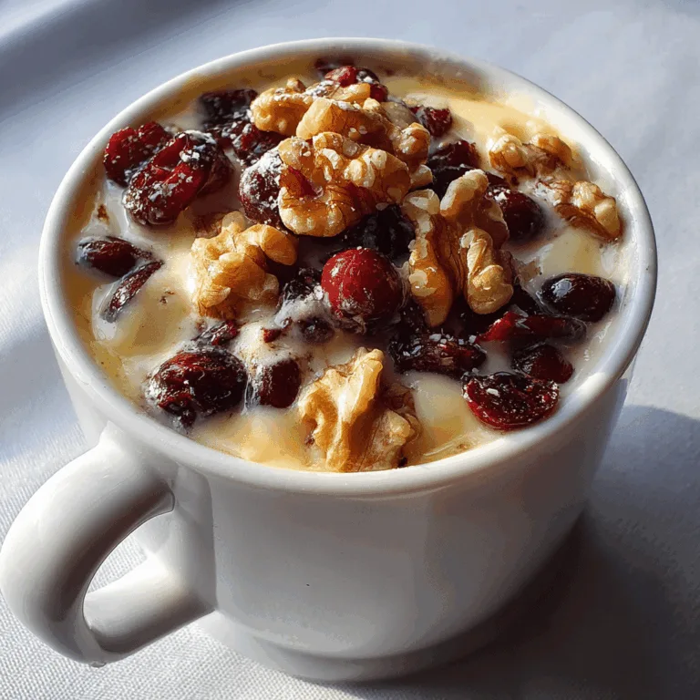 Improved white cranberry walnut mug fudge in ceramic mug