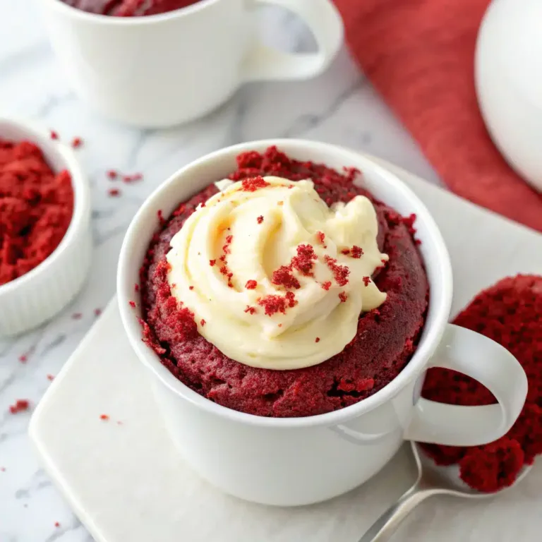 Make Microwave Red Velvet Mug Cake in minutes—moist, velvety, and rich. Get the foolproof recipe and tips now!
