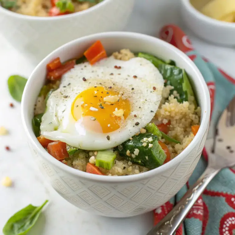 Quinoa Egg Veggie Mug Bowl: 7-Minute Power Breakfast