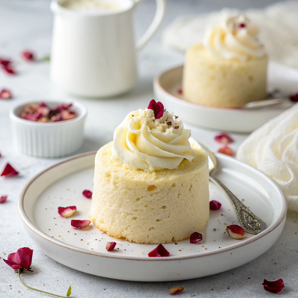 White Chocolate Rosewater Mug Cake: 7 Irresistible Minutes
