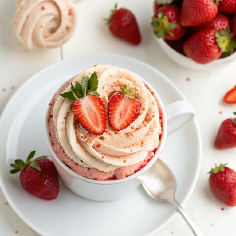 Strawberry Champagne Mug Cake: 5-Minute Instant Bliss