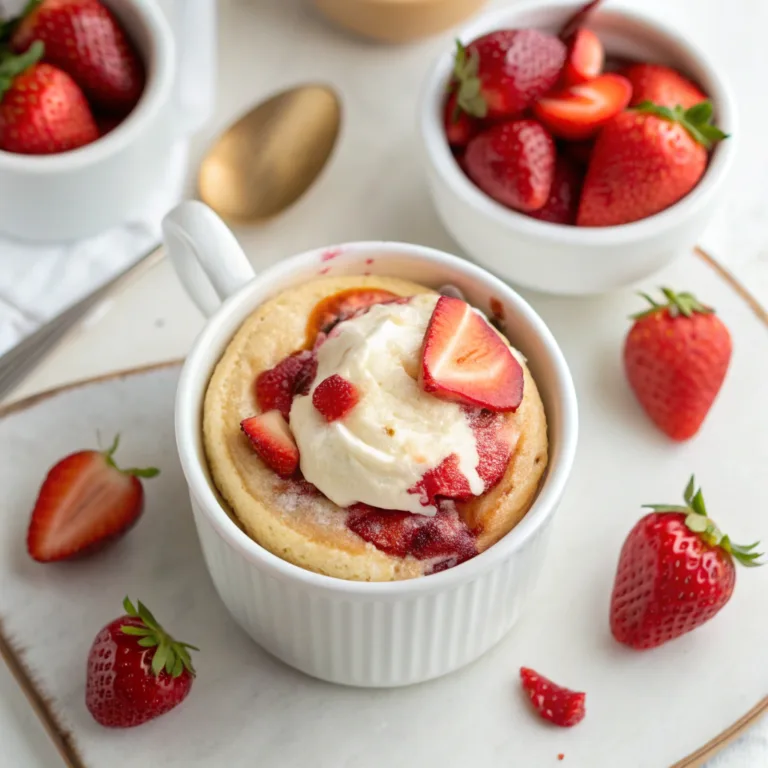 Ricotta Strawberry Mug Pancake: 10-Minute Irresistible Fix