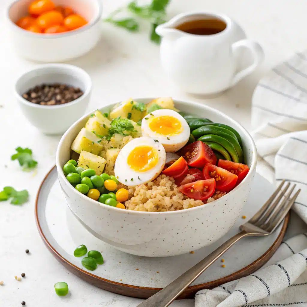 Quinoa Egg Veggie Mug Bowl: 7-Minute Power Breakfast