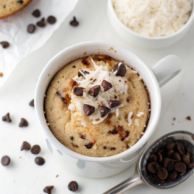 Coconut Chocolate Chip Keto Mug Cake: 5-Min Miracle