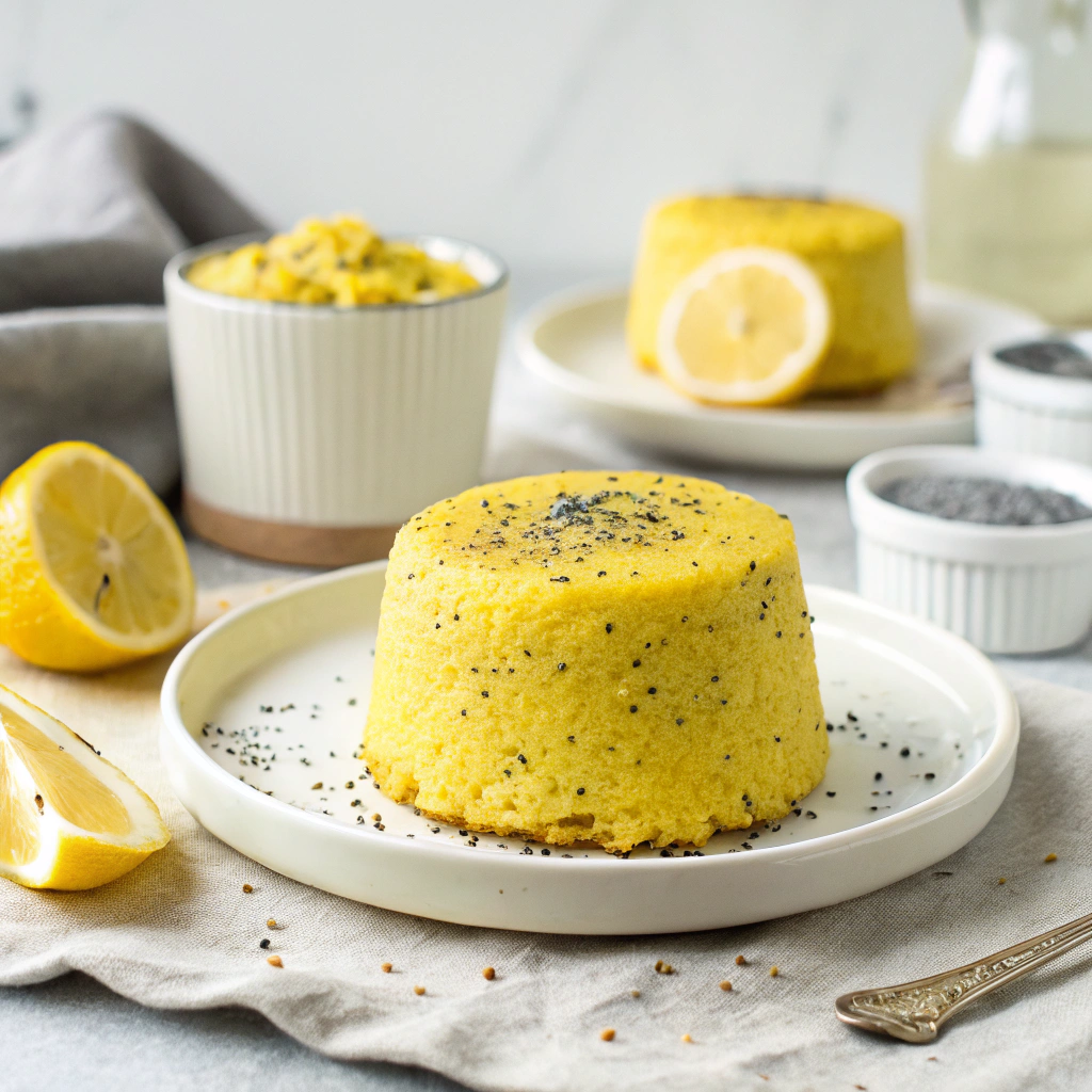 Keto Lemon Poppy Seed Mug Cake: 1-Minute Bliss