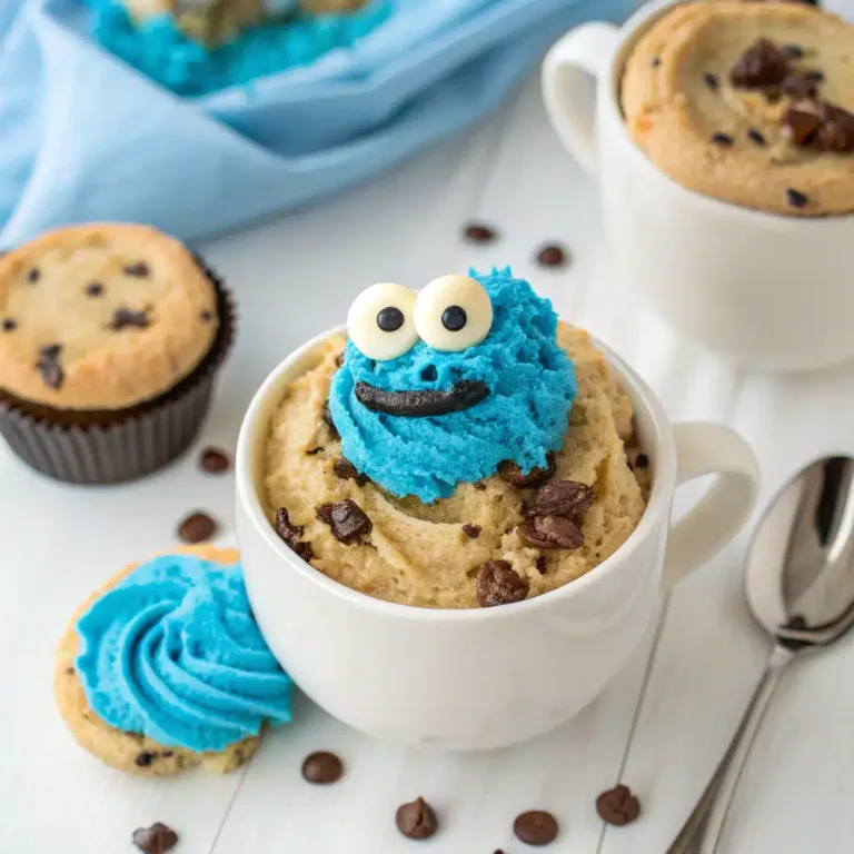 Cookie Monster Mug Cake: