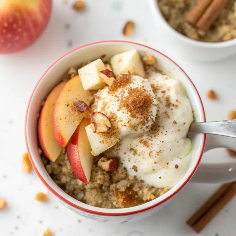 Quinoa Apple-Cinnamon Mug Bowl: 5-Minute Power Breakfast