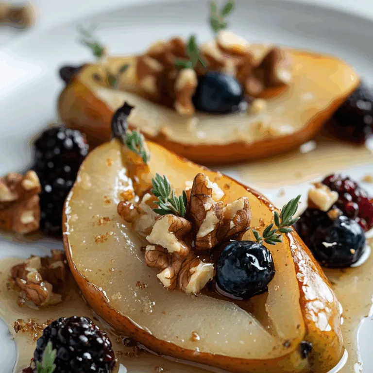 Delicious Baked Pears with Berries, Honey, Walnuts & Blue Cheese Recipe