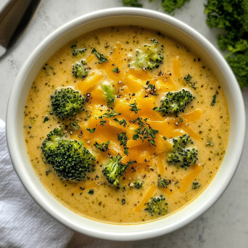 Creamy Cheesy Broccoli Cheddar Soup Recipe | Easy & Delicious