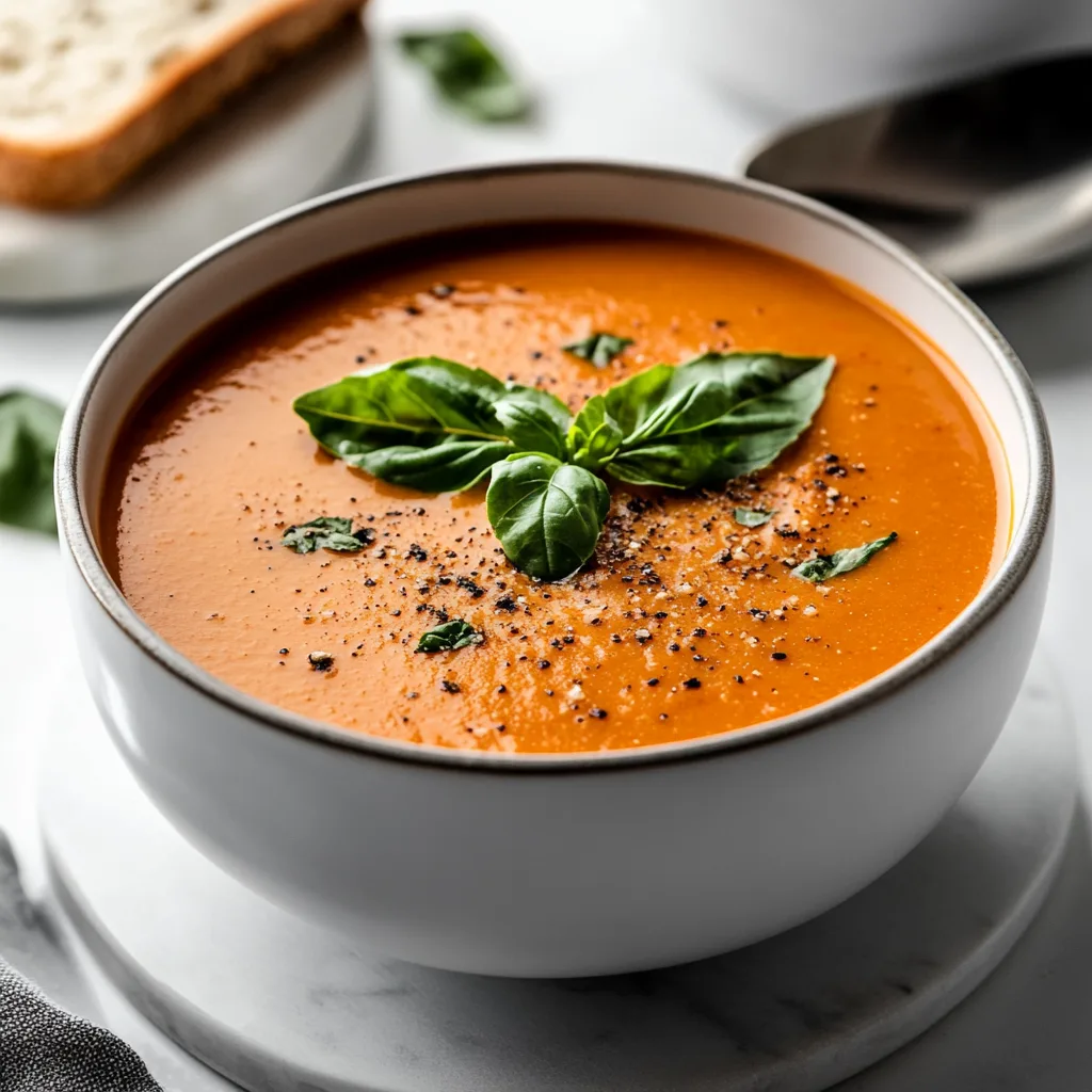 Classic Creamy Tomato Basil Soup Recipe | Easy & Delicious