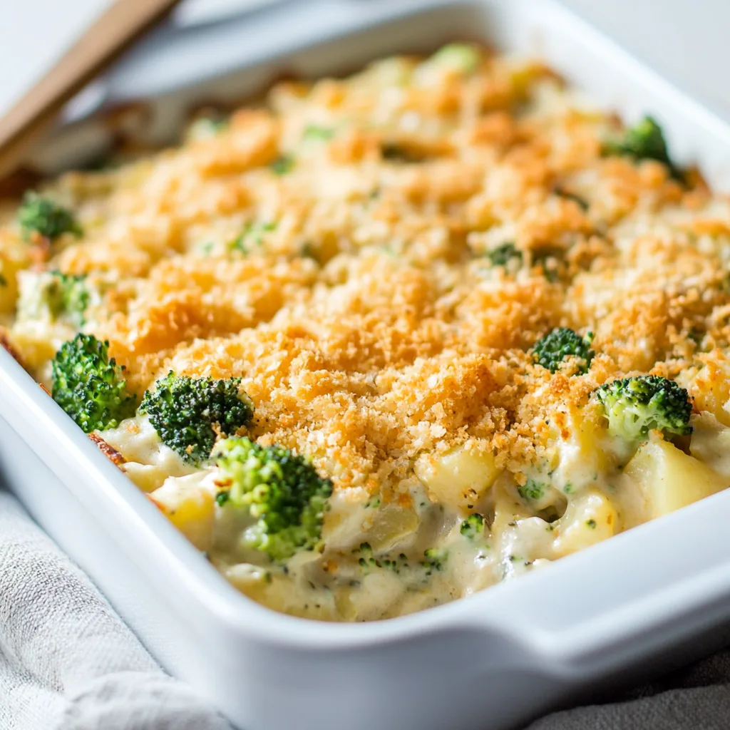 Creamy Vegan Potato Broccoli Casserole | Delicious Gluten-Free Recipe