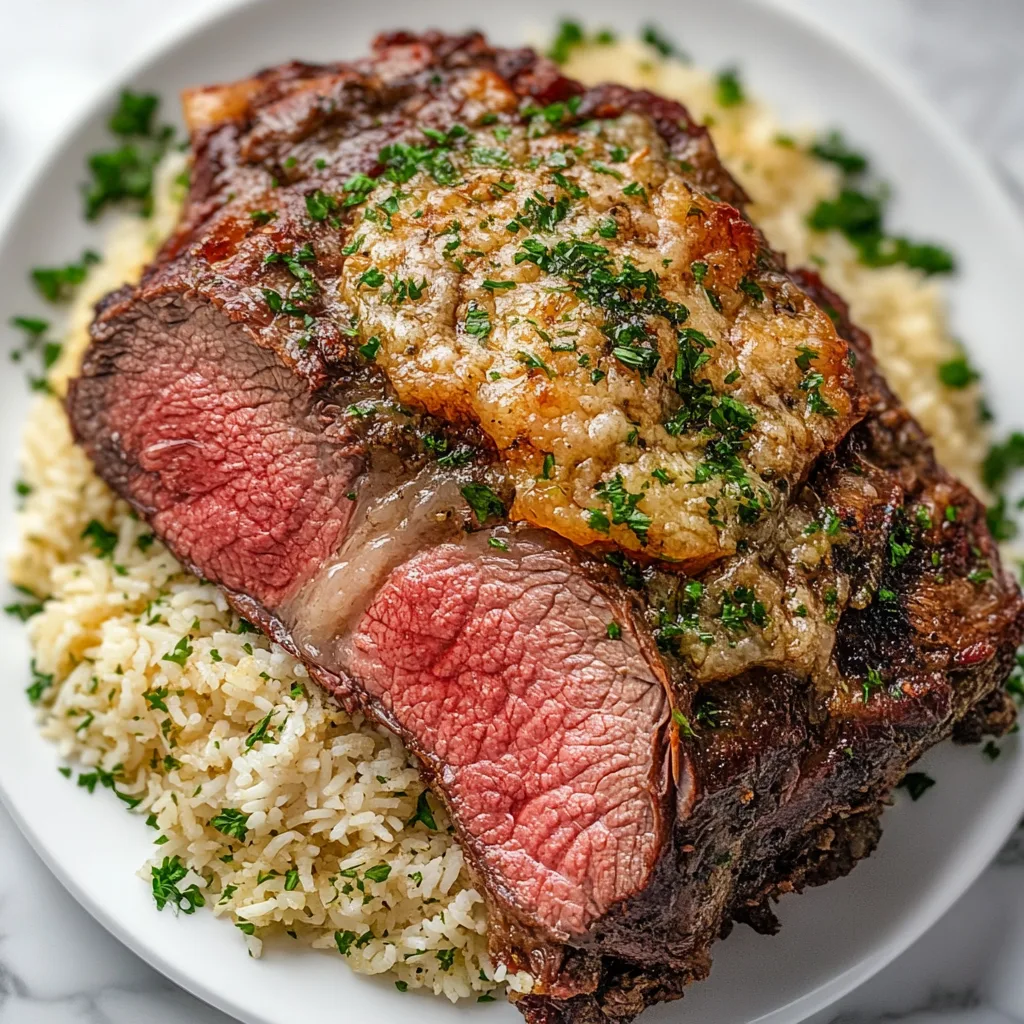 Garlic Butter Oven Prime Rib with Rice | Juicy & Flavorful Recipe