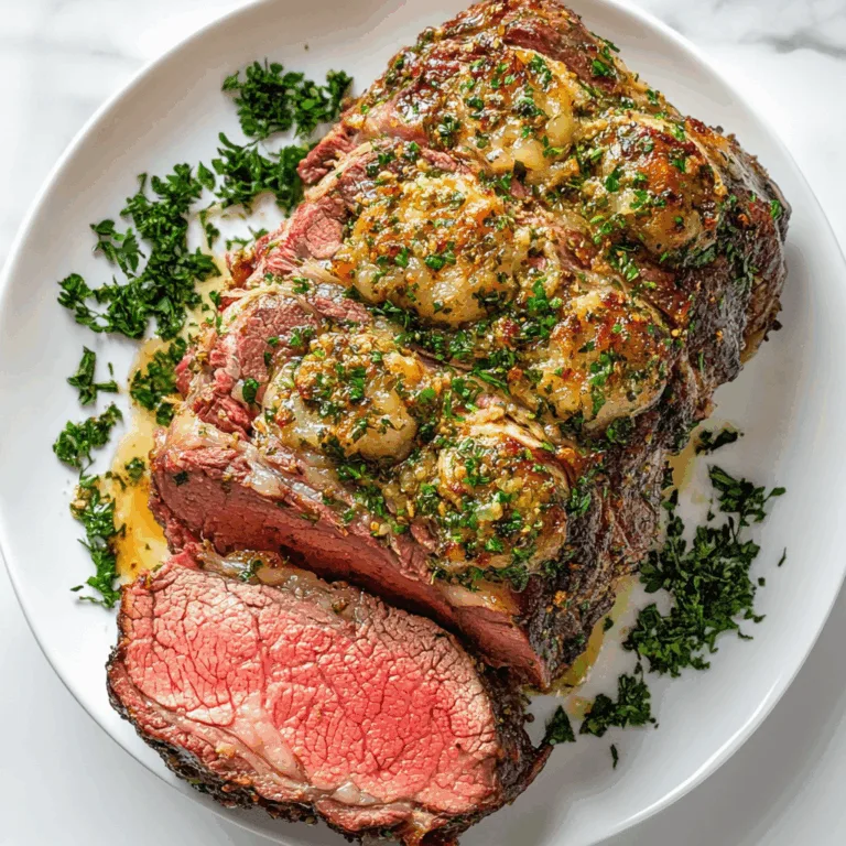 Garlic Herb Butter Prime Rib Recipe | Juicy & Flavorful Roast Beef
