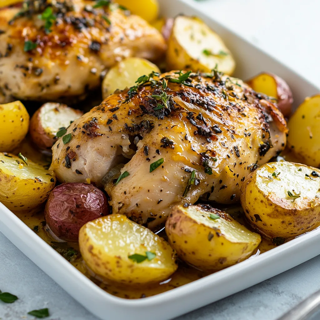 Greek Slow Cooker Lemon Chicken and Potatoes Recipe | Easy Mediterranean Meal