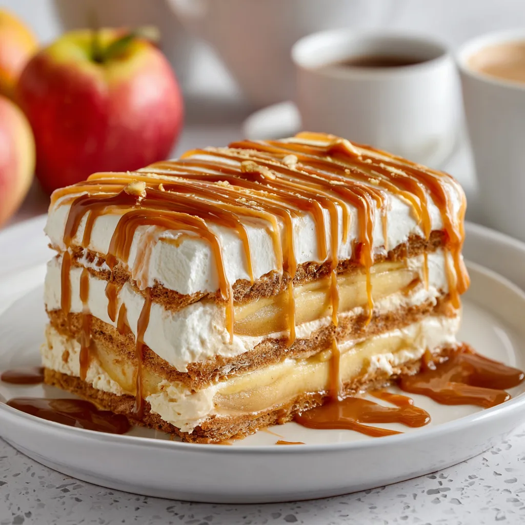 Irresistible Caramel Apple Éclair Cake Recipe – Delectable Fall Dessert