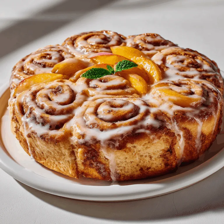 Delicious Peach Pie Cinnamon Rolls Recipe | Sweet & Fruity Pastry Delight