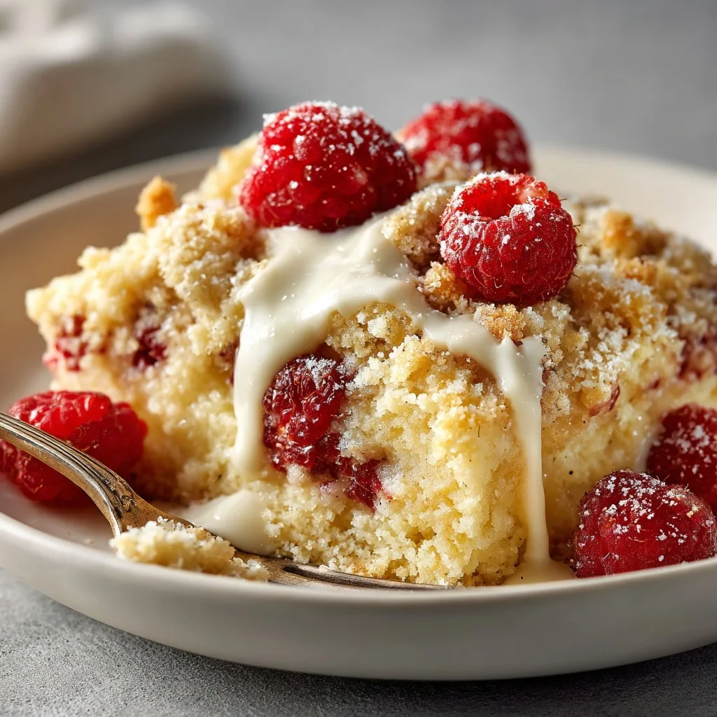 Easy Slow Cooker White Chocolate Raspberry Dump Cake Recipe | Delicious & Simple Dessert