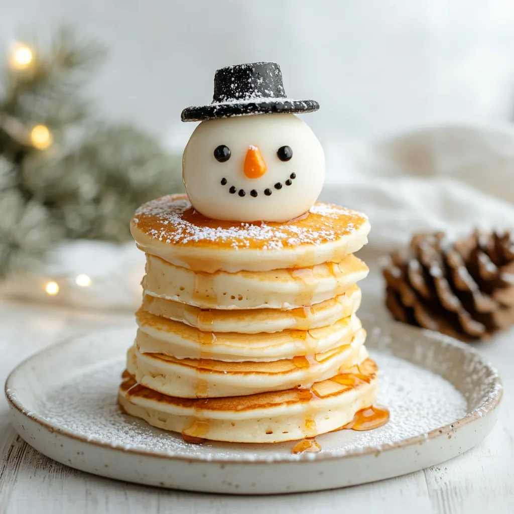 Fluffy Snowman Pancake Stack Recipe | Fun & Easy Winter Breakfast Idea