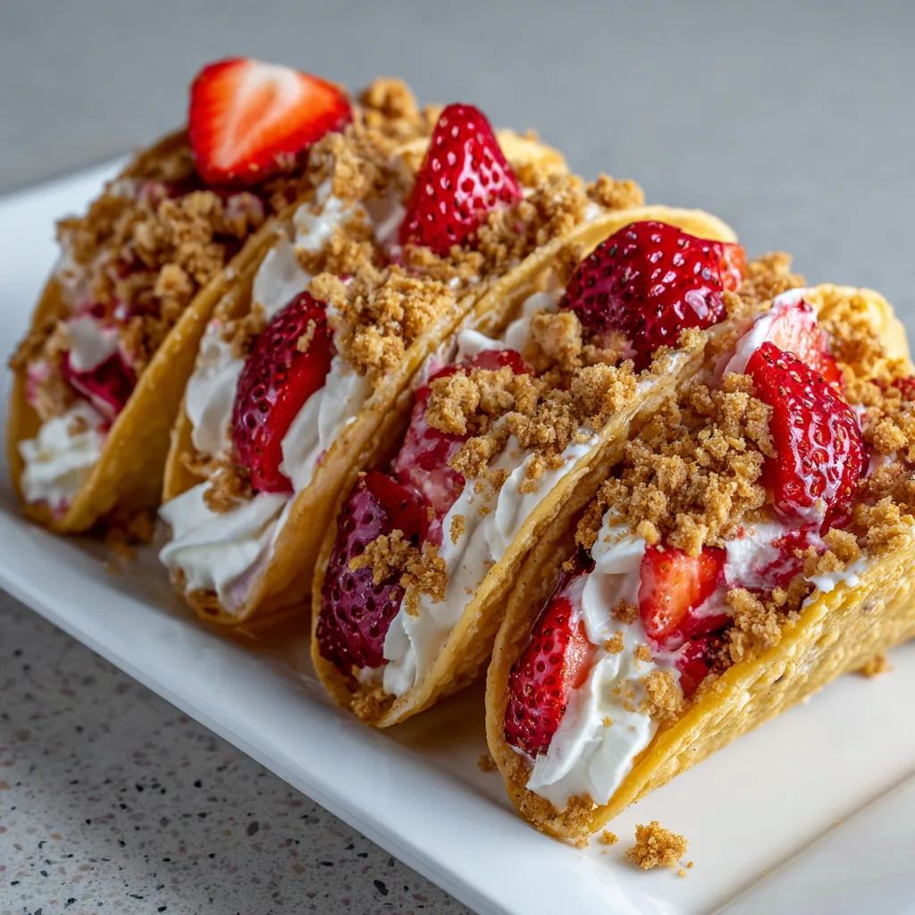 Strawberry Crunch Cheesecake Tacos | Delicious Dessert Recipe