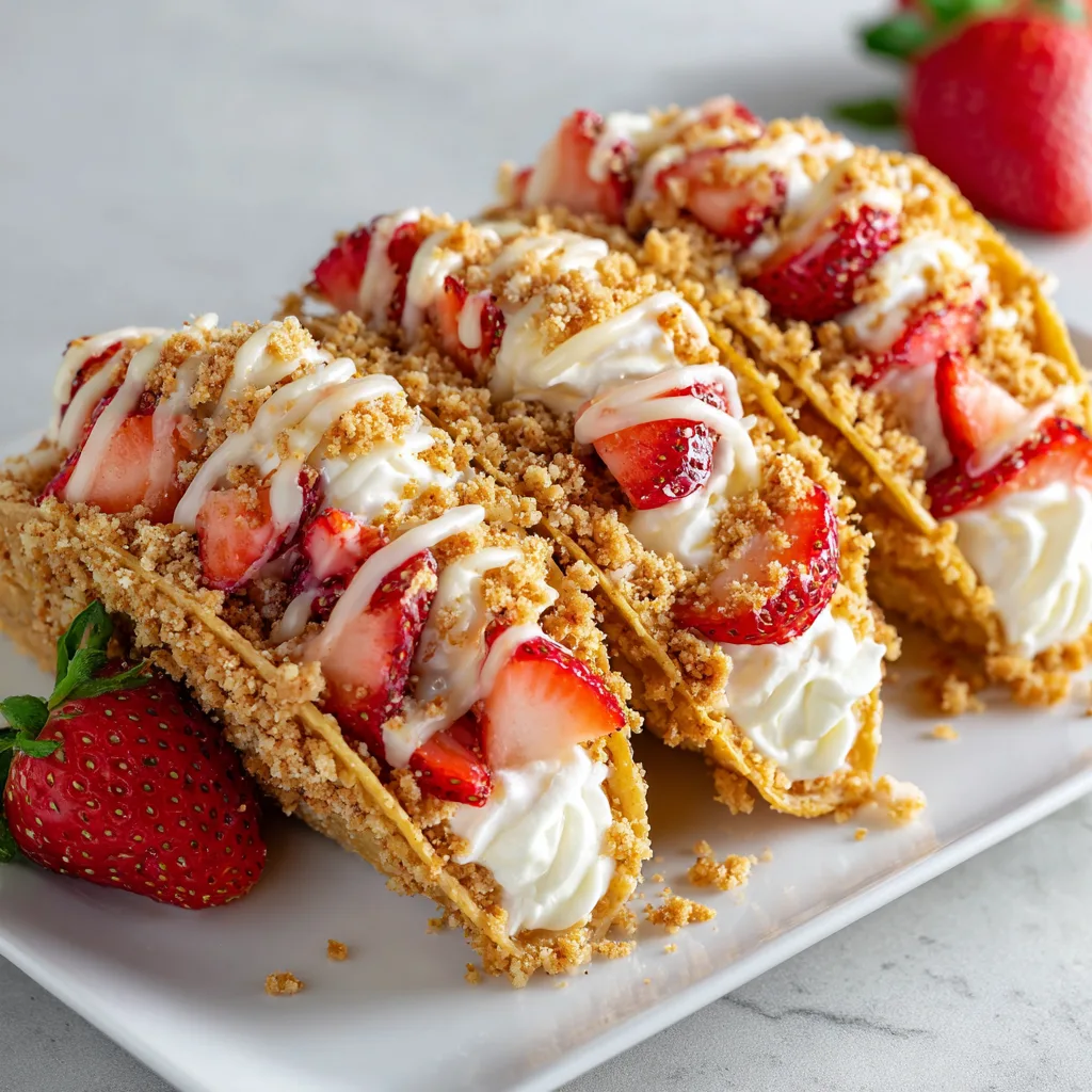 Strawberry Crunch Cheesecake Tacos | Delicious & Easy Dessert Recipe