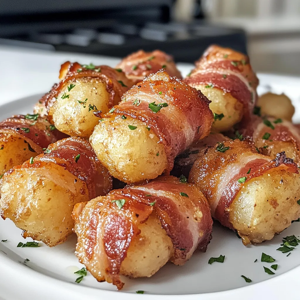 Crispy Bacon Wrapped Tater Tot Bombs Recipe | Easy Appetizer Ideas