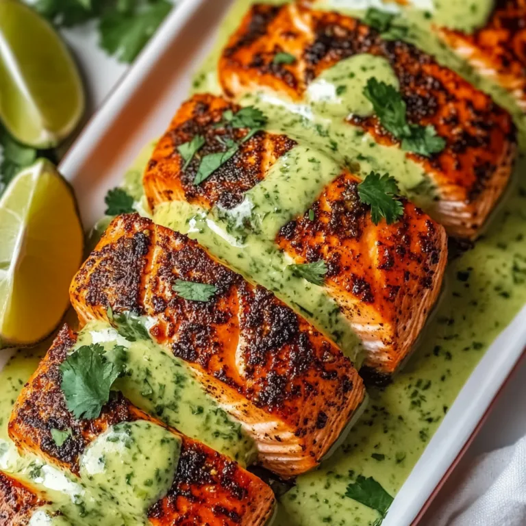 Baked Cajun Salmon with Creamy Avocado Lime Sauce | Easy, Healthy Recipe