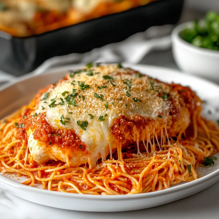 Delicious Baked Chicken Parmesan with Spaghetti and Marinara Sauce Recipe