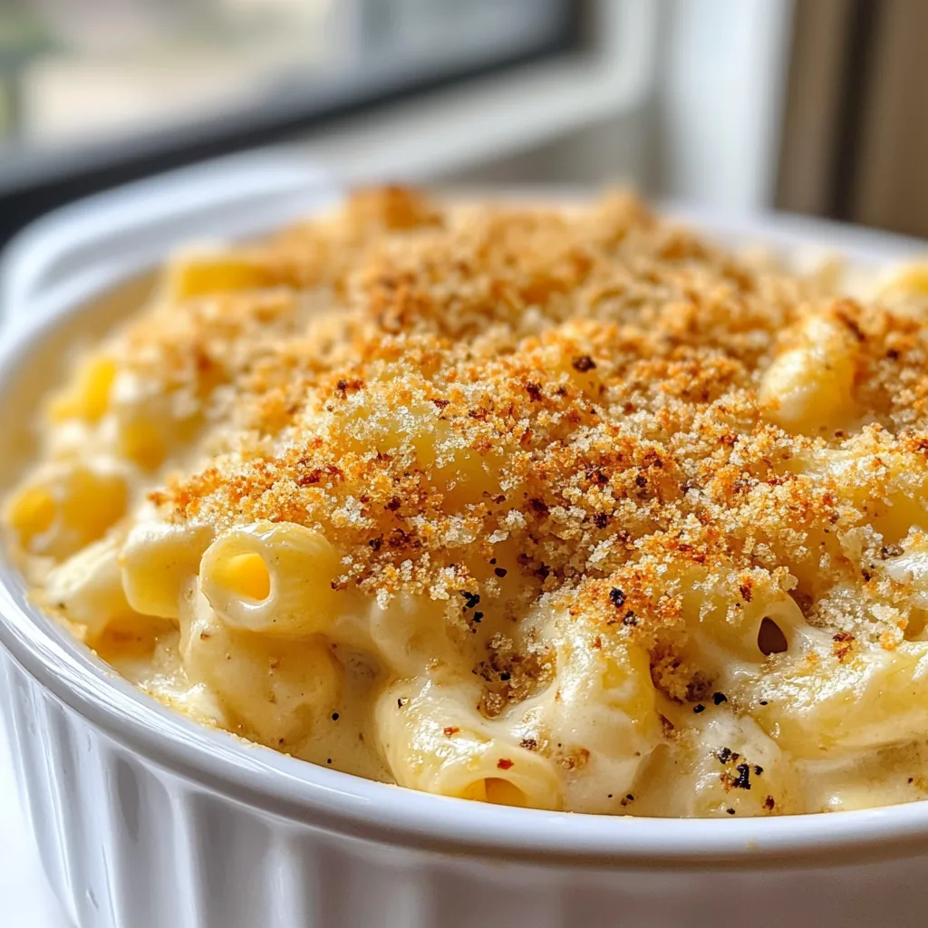 Classic Baked Macaroni and Cheese with Crispy Panko Topping – Cheesy & Crunchy Delight