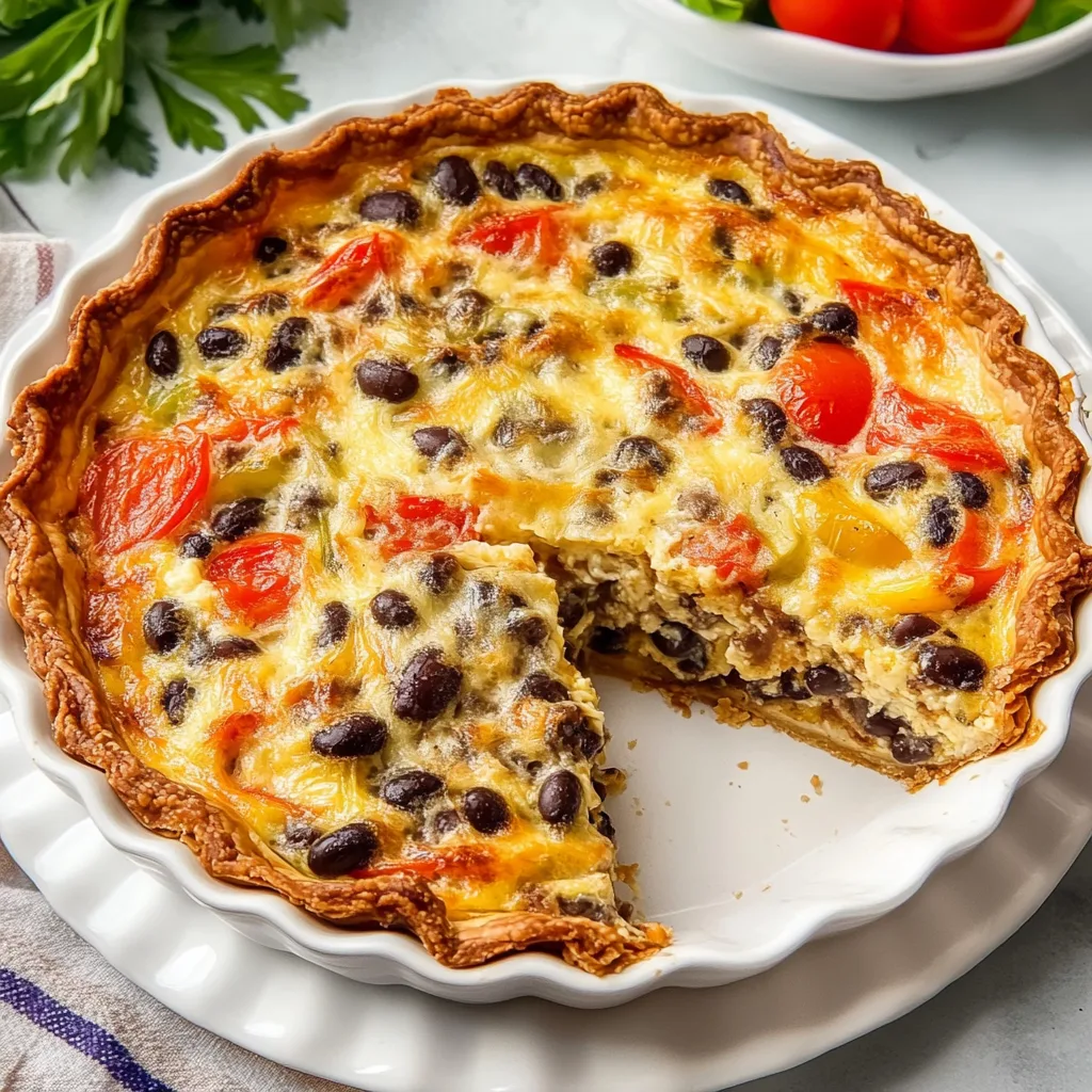 Delicious Black Bean & Pepper Jack Quiche Recipe | Easy & Flavorful