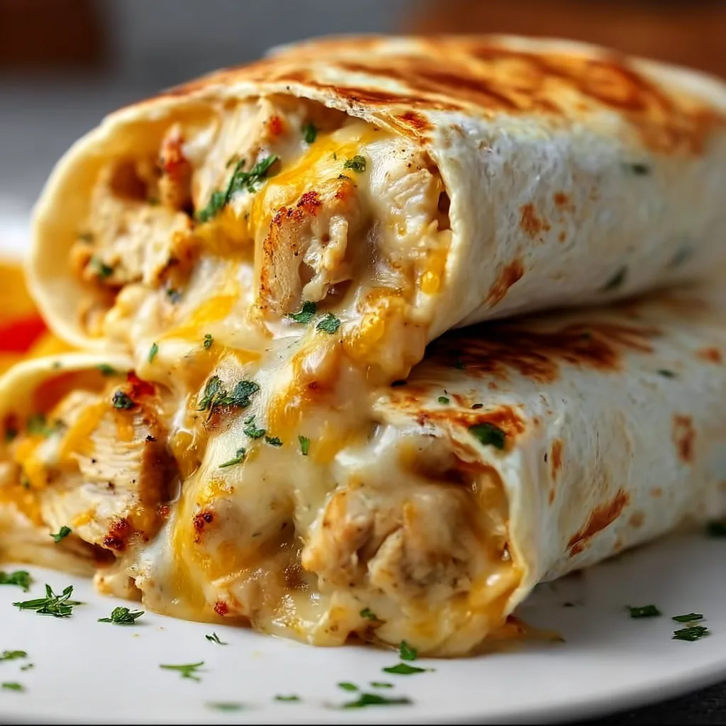 Delicious Cheesy Garlic Chicken Wraps Recipe | Easy & Flavorful Meals