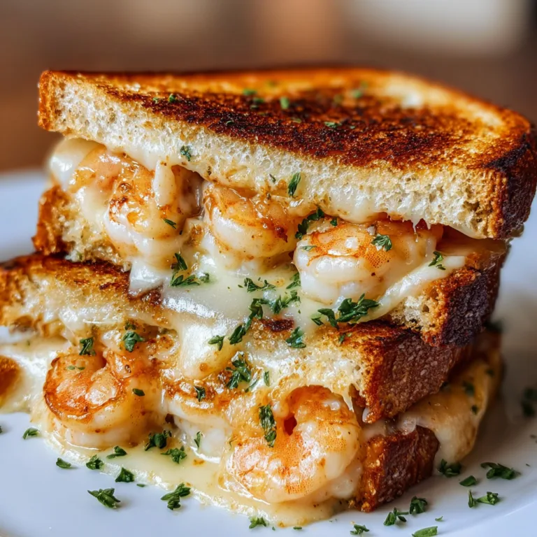 Cheesy Garlic Shrimp Grilled Cheese Sandwich Recipe | Easy & Delicious