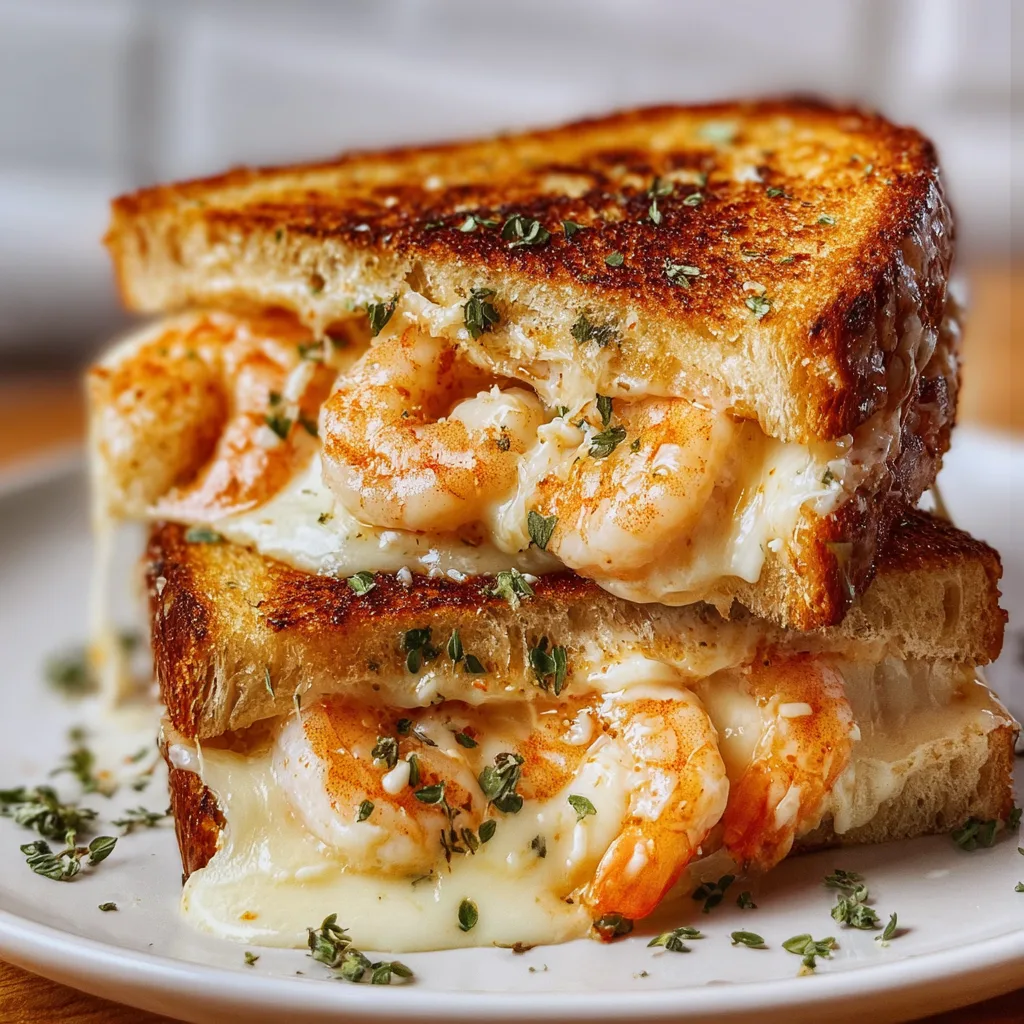 Cheesy Garlic Shrimp Grilled Cheese Sandwich Recipe | Easy & Delicious