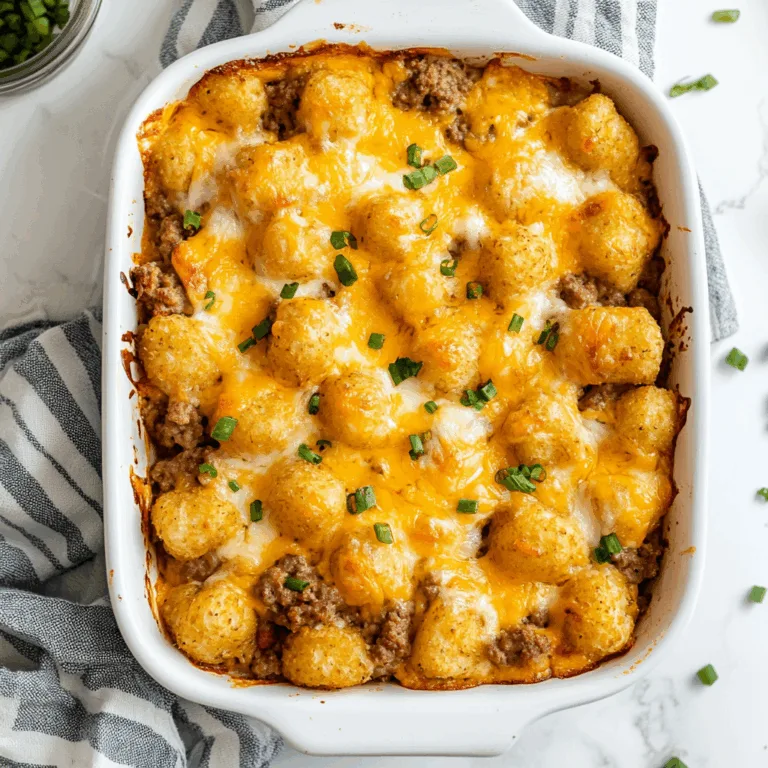 Cheesy Hamburger Tater Tot Casserole Recipe – Easy Comfort Food Delight
