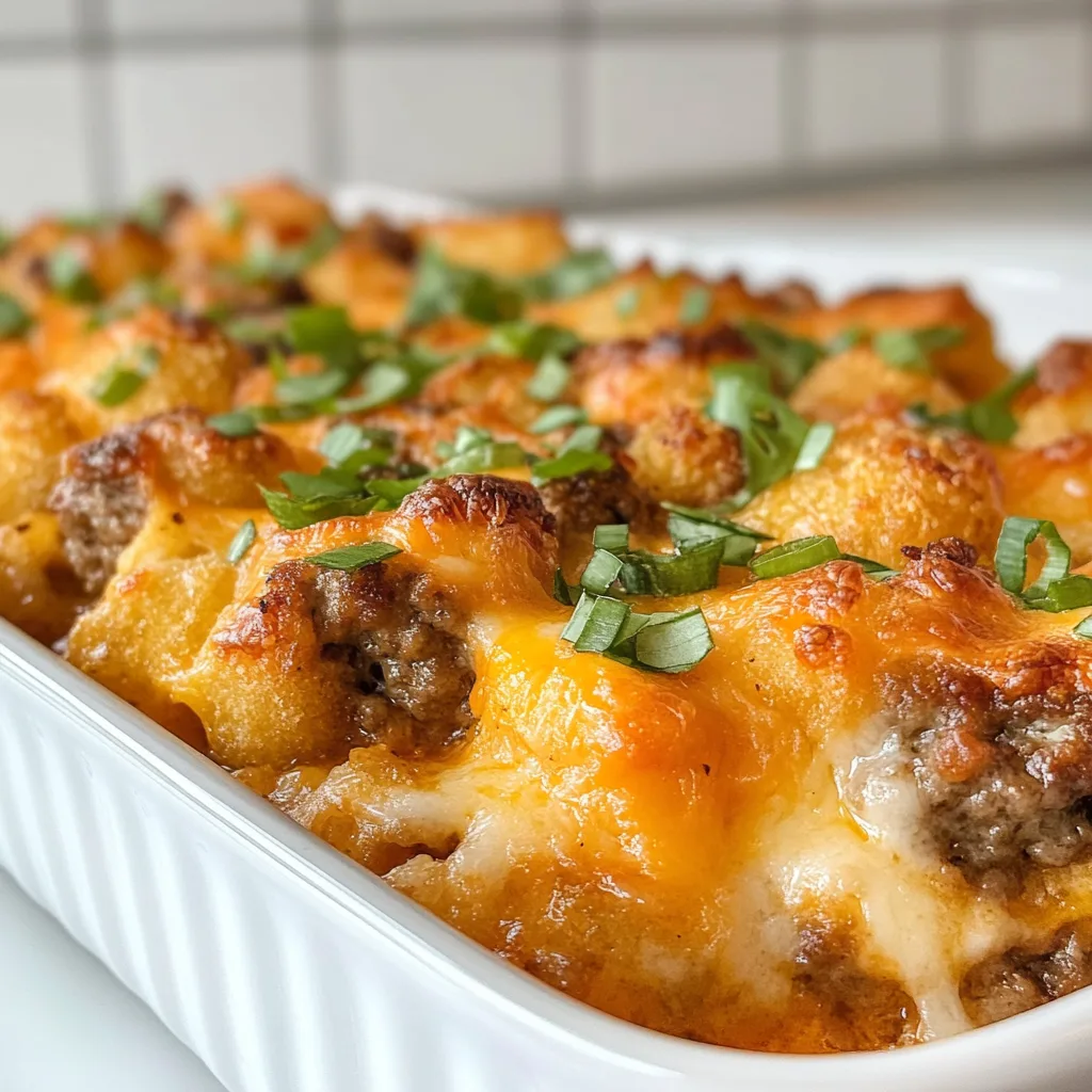 Cheesy Hamburger Tater Tot Casserole Recipe – Easy Comfort Food Delight
