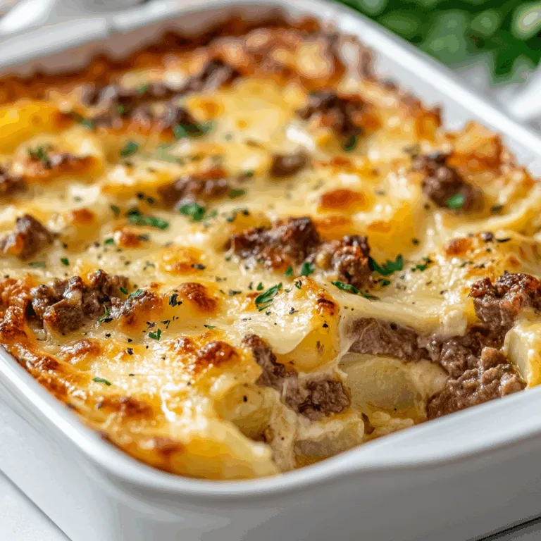 Cheesy Scalloped Potatoes and Beef Bake Recipe | Easy Comfort Food Meal
