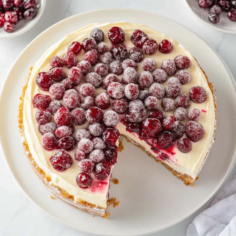 Christmas Cheesecake with Cranberry Jam and Sugared Cranberries | Festive Holiday Dessert Recipe