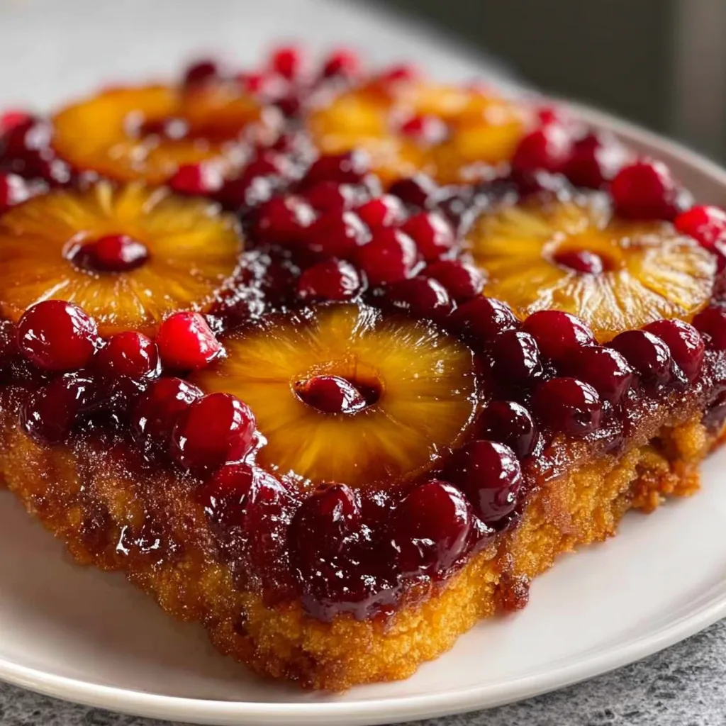 Delicious Cranberry Pineapple Upside-Down Cake Recipe | Easy & Moist Dessert