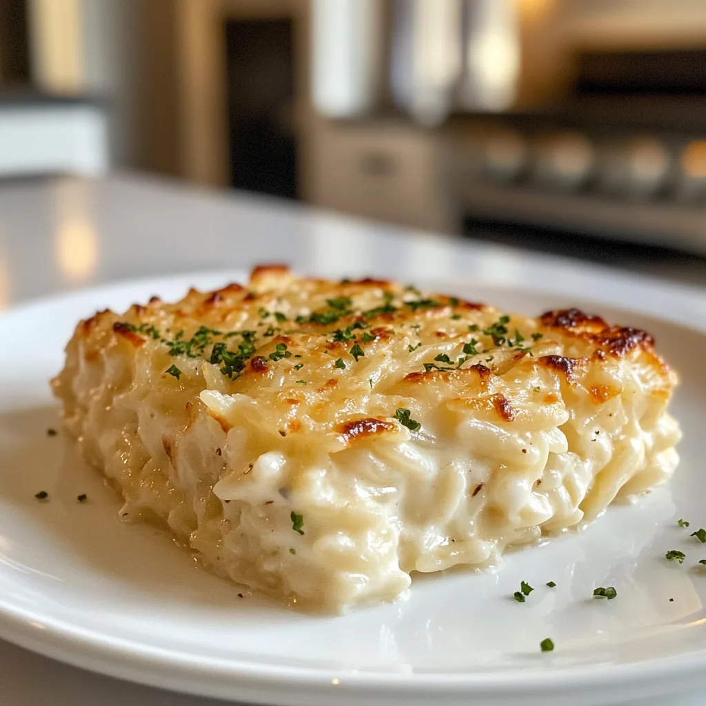 Creamy Cottage Cheese Baked Orzo with Roasted Garlic | Easy Comfort Food Recipe