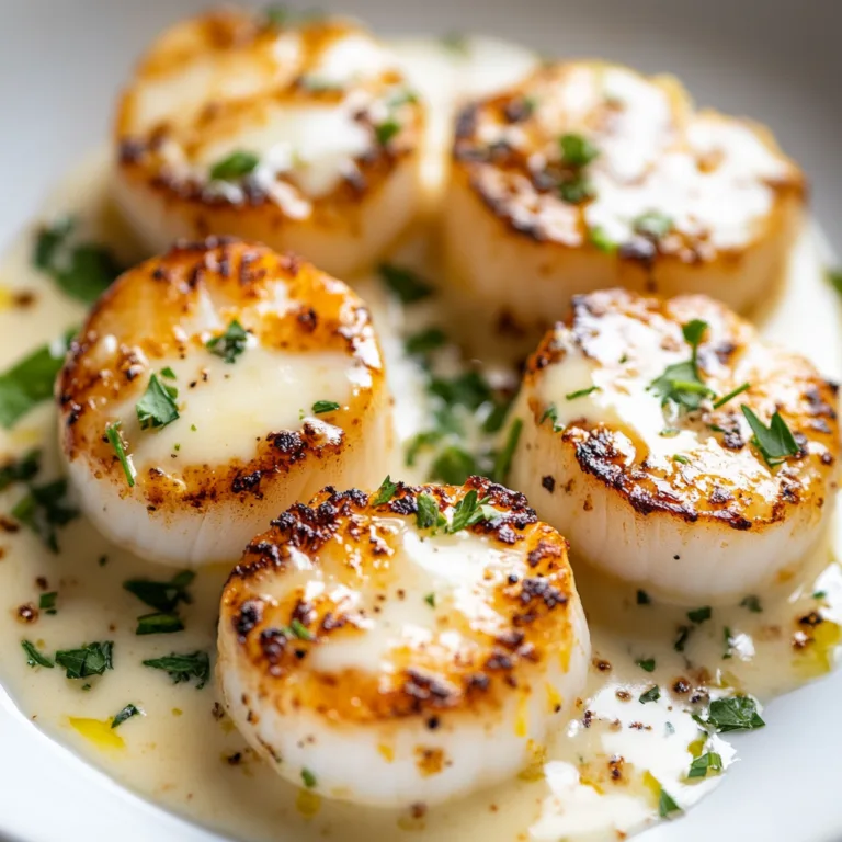 Creamy Lemon Garlic Pan Seared Scallops Recipe – Easy & Delicious Seafood Dinner