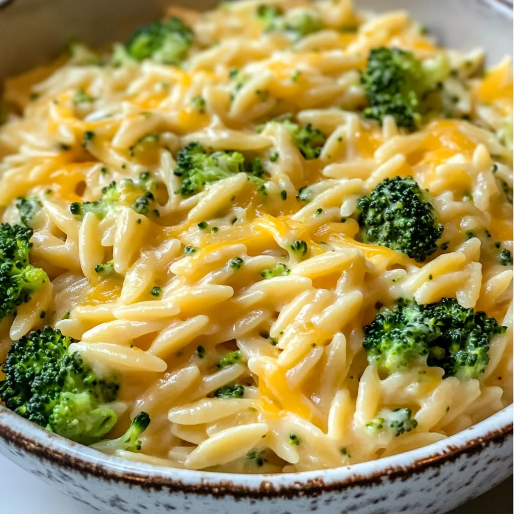 Creamy One-Pot Broccoli Cheddar Orzo Recipe – Easy & Delicious Meal