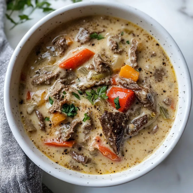 Delicious Creamy Philly Cheesesteak Soup Recipe – Easy & Comforting