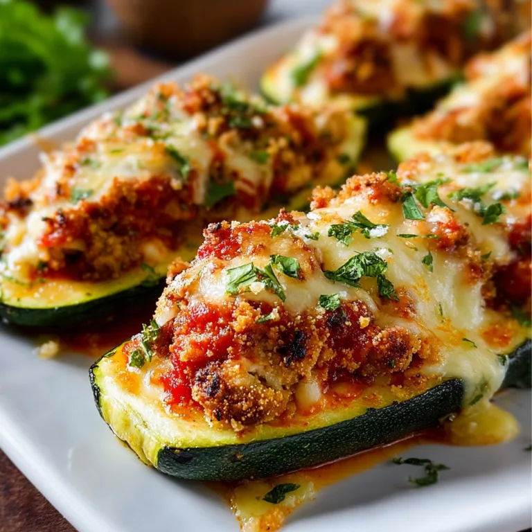 Crispy Chicken Parmesan Zucchini Boats | Easy Low-Carb Dinner Recipe